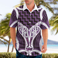Aotearoa Atua Tangaroa Personalised Hawaiian Shirt God Of The Sea Maori Whale Tail Purple