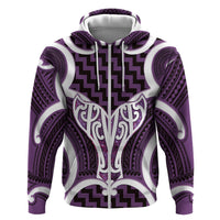 Aotearoa Atua Tangaroa Personalised Hoodie God Of The Sea Maori Whale Tail Purple