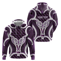 Aotearoa Atua Tangaroa Personalised Hoodie God Of The Sea Maori Whale Tail Purple