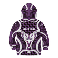 Aotearoa Atua Tangaroa Personalised Kid Hoodie God Of The Sea Maori Whale Tail Purple