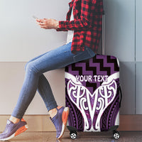 Aotearoa Atua Tangaroa Personalised Luggage Cover God Of The Sea Maori Whale Tail Purple