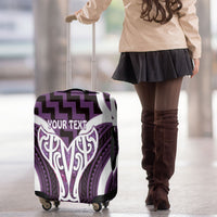Aotearoa Atua Tangaroa Personalised Luggage Cover God Of The Sea Maori Whale Tail Purple
