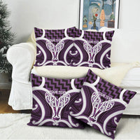 Aotearoa Atua Tangaroa Personalised Pillow Cover God Of The Sea Maori Whale Tail Purple