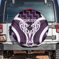 Aotearoa Atua Tangaroa Personalised Spare Tire Cover God Of The Sea Maori Whale Tail Purple