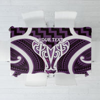 Aotearoa Atua Tangaroa Personalised Tablecloth God Of The Sea Maori Whale Tail Purple