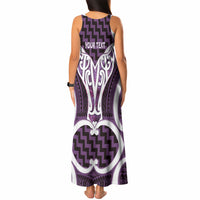 Aotearoa Atua Tangaroa Personalised Tank Maxi Dress God Of The Sea Maori Whale Tail Purple