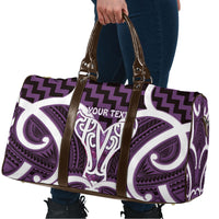 Aotearoa Atua Tangaroa Personalised Travel Bag God Of The Sea Maori Whale Tail Purple