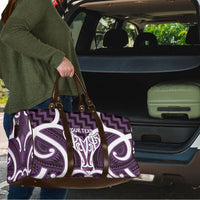 Aotearoa Atua Tangaroa Personalised Travel Bag God Of The Sea Maori Whale Tail Purple