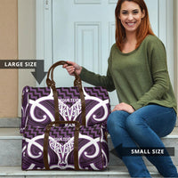 Aotearoa Atua Tangaroa Personalised Travel Bag God Of The Sea Maori Whale Tail Purple
