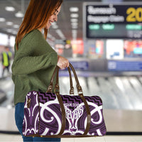 Aotearoa Atua Tangaroa Personalised Travel Bag God Of The Sea Maori Whale Tail Purple