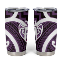 Aotearoa Atua Tangaroa Personalised Tumbler Cup God Of The Sea Maori Whale Tail Purple
