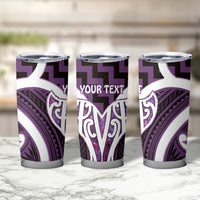 Aotearoa Atua Tangaroa Personalised Tumbler Cup God Of The Sea Maori Whale Tail Purple