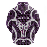 Aotearoa Atua Tangaroa Personalised Zip Hoodie God Of The Sea Maori Whale Tail Purple