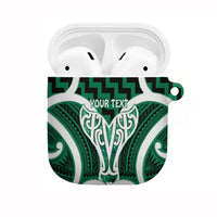 Aotearoa Atua Tangaroa Personalised AirPods Case God Of The Sea Maori Whale Tail Green