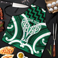 Aotearoa Atua Tangaroa Personalised Apron God Of The Sea Maori Whale Tail Green