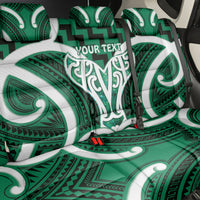 Aotearoa Atua Tangaroa Personalised Back Car Seat Cover God Of The Sea Maori Whale Tail Green