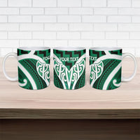 Aotearoa Atua Tangaroa Personalised Ceramic Mug God Of The Sea Maori Whale Tail Green