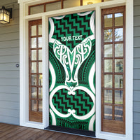 Aotearoa Atua Tangaroa Personalised Door Cover God Of The Sea Maori Whale Tail Green