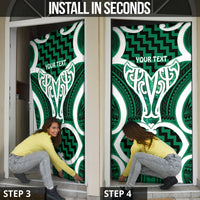 Aotearoa Atua Tangaroa Personalised Door Cover God Of The Sea Maori Whale Tail Green