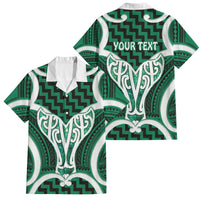 Aotearoa Atua Tangaroa Personalised Family Matching Long Sleeve Bodycon Dress and Hawaiian Shirt God Of The Sea Maori Whale Tail Green