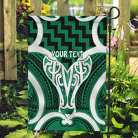 Aotearoa Atua Tangaroa Personalised Garden Flag God Of The Sea Maori Whale Tail Green
