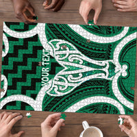 Aotearoa Atua Tangaroa Personalised Puzzle God Of The Sea Maori Whale Tail Green