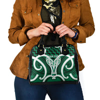 Aotearoa Atua Tangaroa Personalised Shoulder Handbag God Of The Sea Maori Whale Tail Green