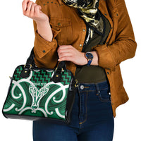Aotearoa Atua Tangaroa Personalised Shoulder Handbag God Of The Sea Maori Whale Tail Green