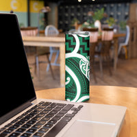 Aotearoa Atua Tangaroa Personalised Skinny Tumbler God Of The Sea Maori Whale Tail Green