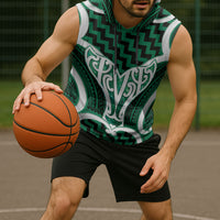 Aotearoa Atua Tangaroa Personalised Sleeveless Hoodie God Of The Sea Maori Whale Tail Green