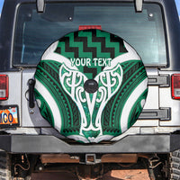 Aotearoa Atua Tangaroa Personalised Spare Tire Cover God Of The Sea Maori Whale Tail Green
