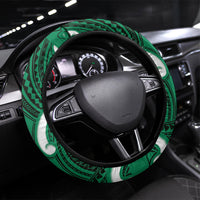 Aotearoa Atua Tangaroa Steering Wheel Cover God Of The Sea Maori Whale Tail Green