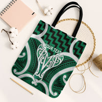 Aotearoa Atua Tangaroa Personalised Tote Bag God Of The Sea Maori Whale Tail Green