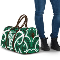Aotearoa Atua Tangaroa Personalised Travel Bag God Of The Sea Maori Whale Tail Green