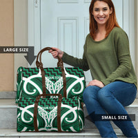 Aotearoa Atua Tangaroa Personalised Travel Bag God Of The Sea Maori Whale Tail Green
