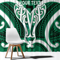 Aotearoa Atua Tangaroa Personalised Window Curtain God Of The Sea Maori Whale Tail Green