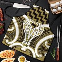 Aotearoa Atua Tangaroa Personalised Apron God Of The Sea Maori Whale Tail Yellow
