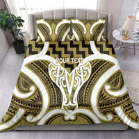 Aotearoa Atua Tangaroa Personalised Bedding Set God Of The Sea Maori Whale Tail Yellow