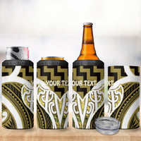 Aotearoa Atua Tangaroa Personalised 4 in 1 Can Cooler Tumbler God Of The Sea Maori Whale Tail Yellow