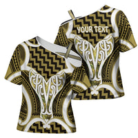 Aotearoa Atua Tangaroa Personalised Cross Shoulder Shirt God Of The Sea Maori Whale Tail Yellow