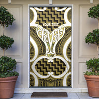 Aotearoa Atua Tangaroa Personalised Door Cover God Of The Sea Maori Whale Tail Yellow