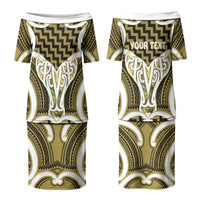 Aotearoa Atua Tangaroa Personalised Family Matching Puletasi and Hawaiian Shirt God Of The Sea Maori Whale Tail Yellow