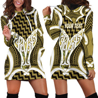 Aotearoa Atua Tangaroa Personalised Hoodie Dress God Of The Sea Maori Whale Tail Yellow