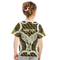 Aotearoa Atua Tangaroa Personalised Kid T Shirt God Of The Sea Maori Whale Tail Yellow