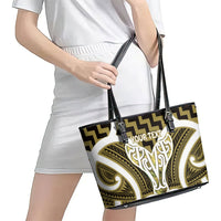 Aotearoa Atua Tangaroa Personalised Leather Tote Bag God Of The Sea Maori Whale Tail Yellow