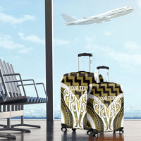 Aotearoa Atua Tangaroa Personalised Luggage Cover God Of The Sea Maori Whale Tail Yellow