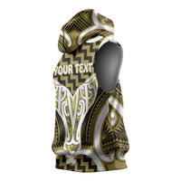 Aotearoa Atua Tangaroa Personalised Sleeveless Hoodie God Of The Sea Maori Whale Tail Yellow