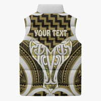 Aotearoa Atua Tangaroa Personalised Sleeveless Puffer Jacket God Of The Sea Maori Whale Tail Yellow