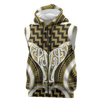Aotearoa Atua Tangaroa Personalised Sleeveless Zip Hoodie God Of The Sea Maori Whale Tail Yellow