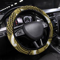 Aotearoa Atua Tangaroa Steering Wheel Cover God Of The Sea Maori Whale Tail Yellow
